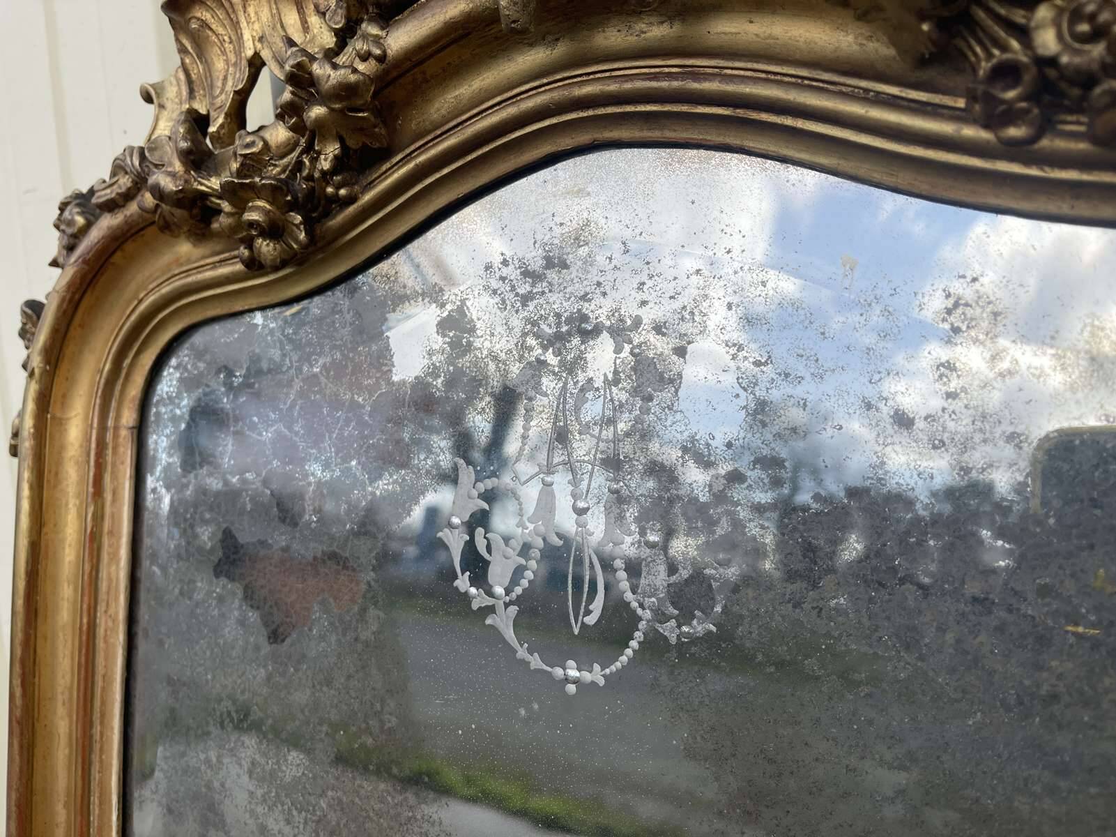 Louis XV mirror, early 19th century, restored.