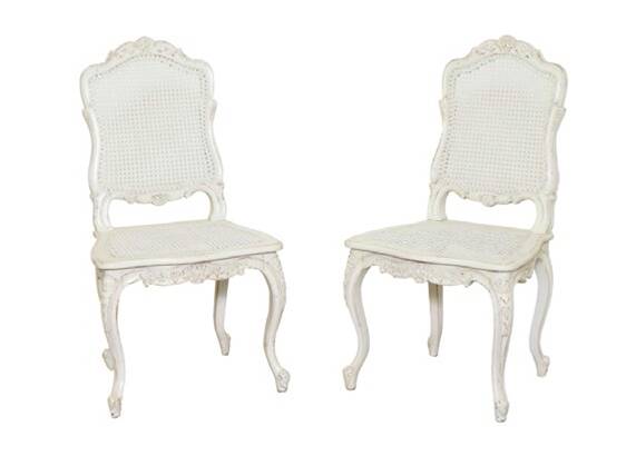 Paire de chaises cannées style Régence, fabrication Moissonnier