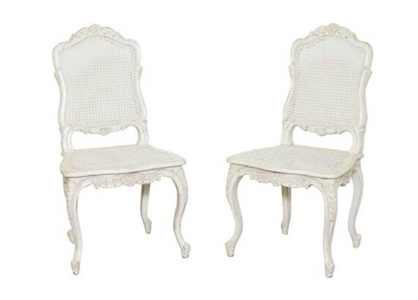 Paire de chaises cannées style Régence, fabrication Moissonnier