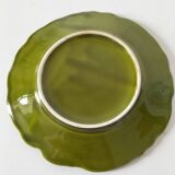 Vintage plate with olive green foliage relief