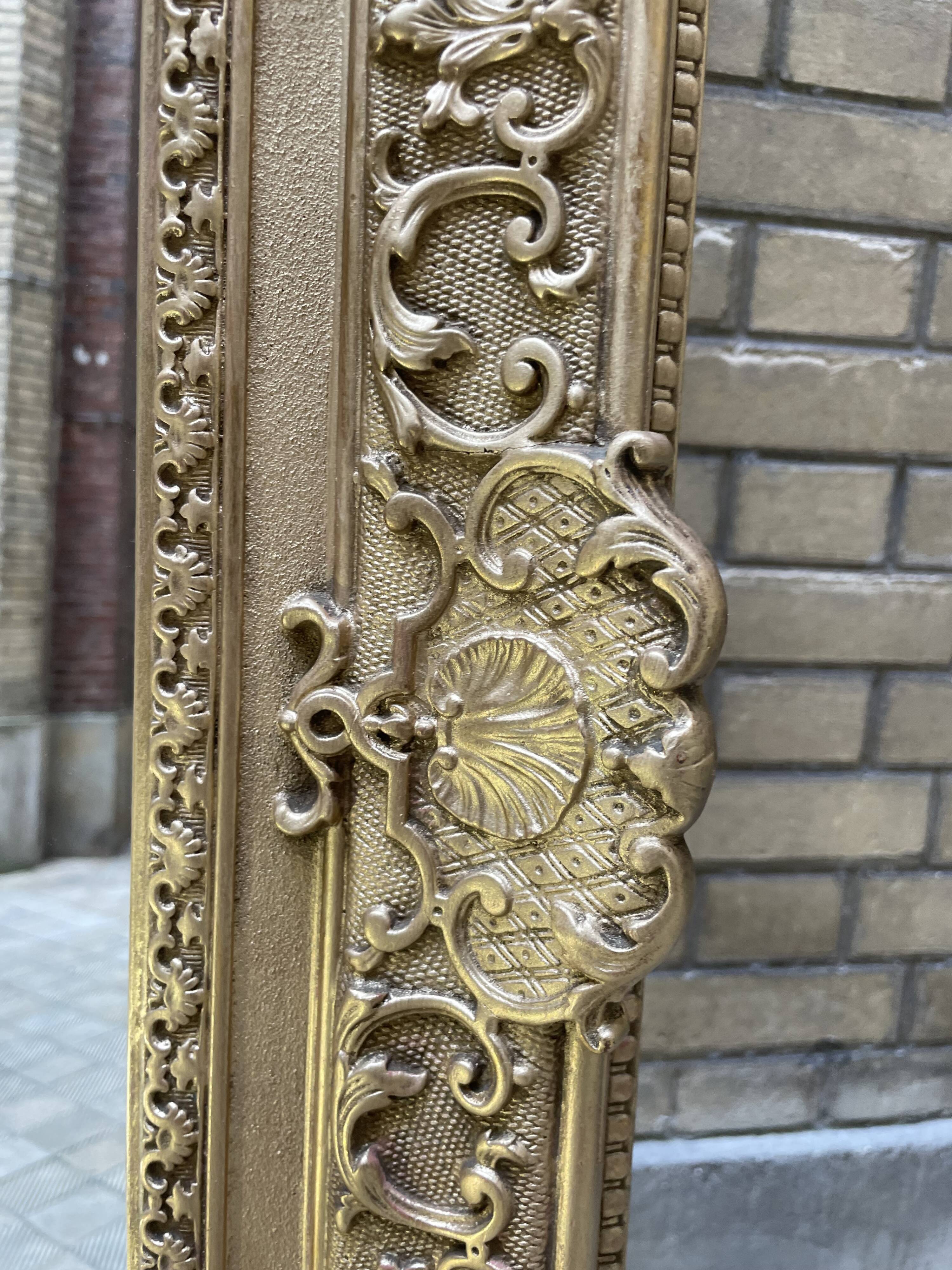 Large gilded Napoleon III mirror – late 19th century – restored, new glass