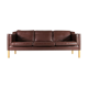 Danish vintage retro 3-seater sofa in Scandinavian oak Stouby leather from the 60s 70s