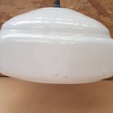 Old white plastic pendant lamp 1970s vintage