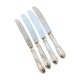 Series of 4 silver metal rocaille knives