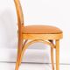 Thonet chair in rattan, camel faux leather and wood - 1960s