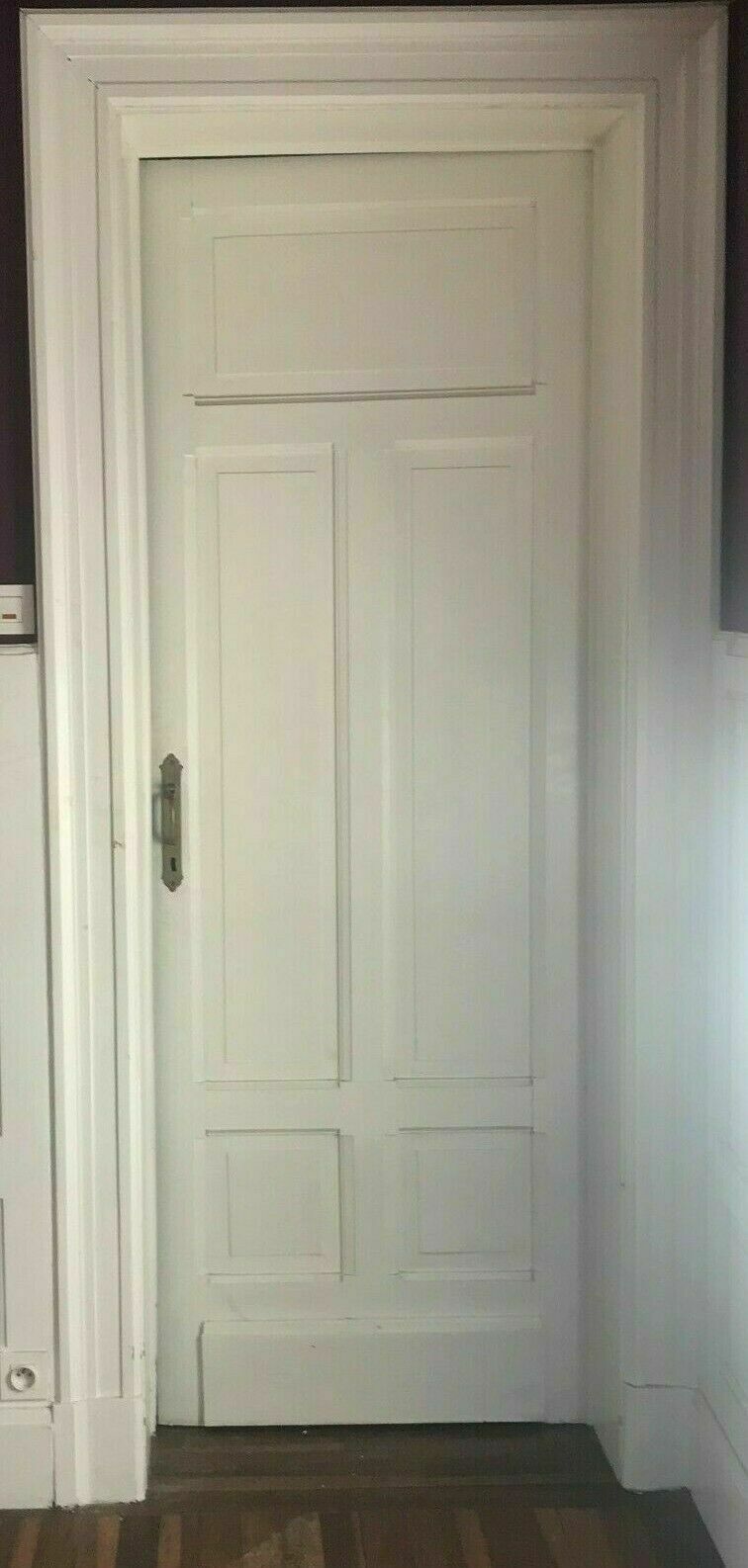 Patinated mahogany passage doors double-sided doors with frame and mouldings