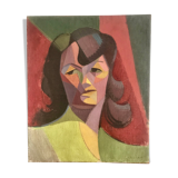 Portrait cubiste huile sur toile Nicolas Poliakoff
