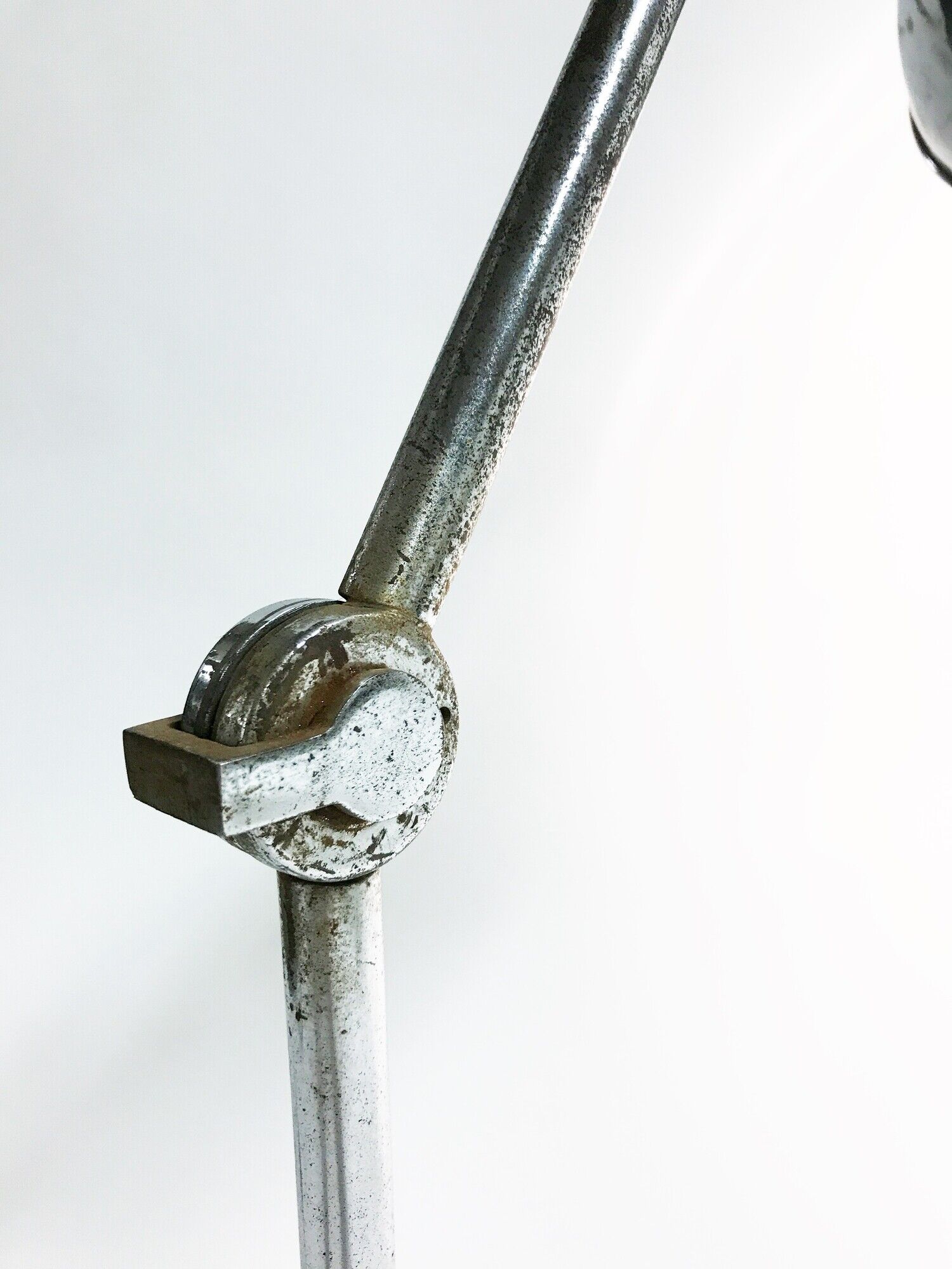 Vintage industrial chrome work light by AGI, 1930s