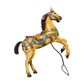 Cheval de manège ancien en bois époque 1900