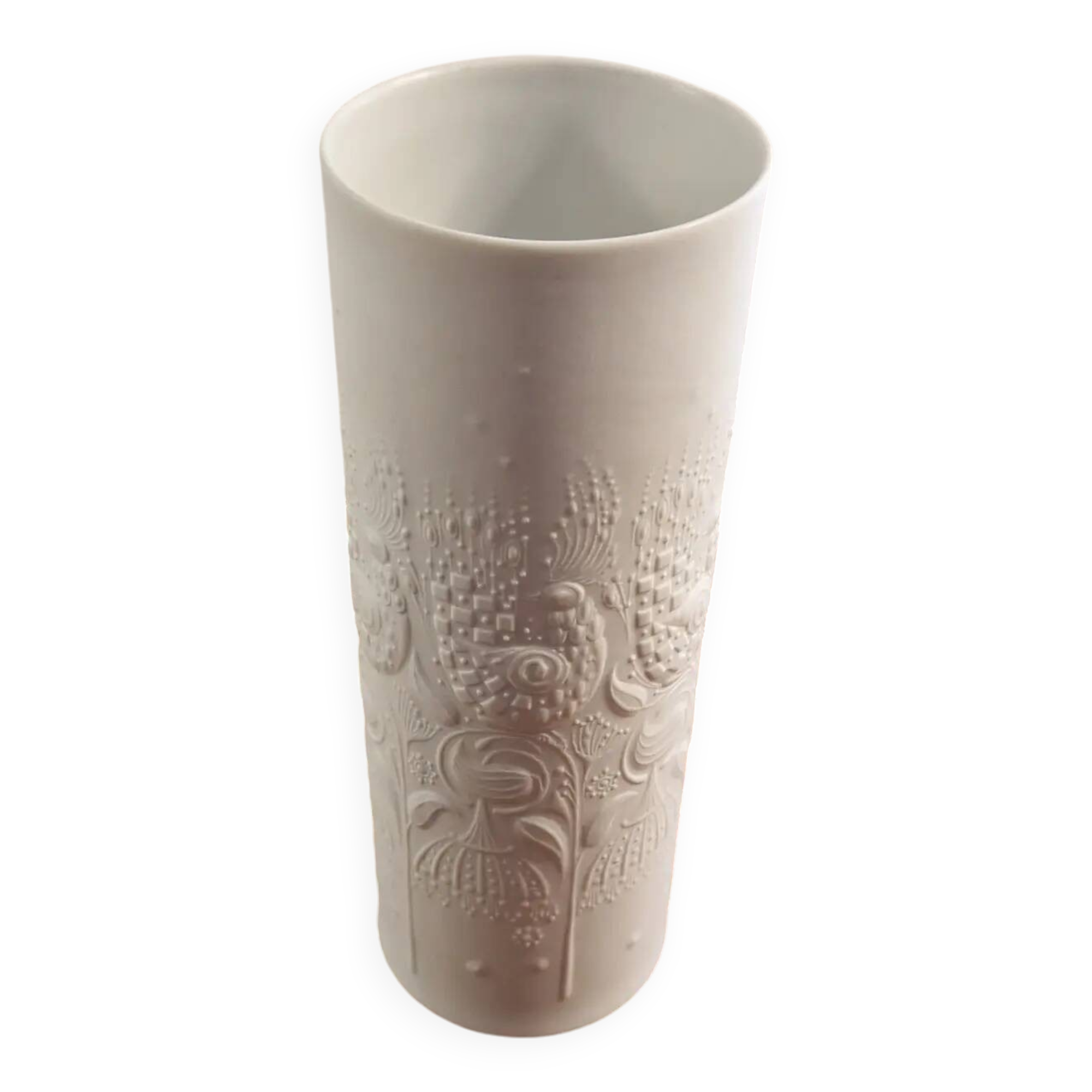 Beautiful white porcelain vase by Bjørn Wiinblad from the 60s