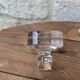 Old square crystal carafe with a stopper, 1 litre.