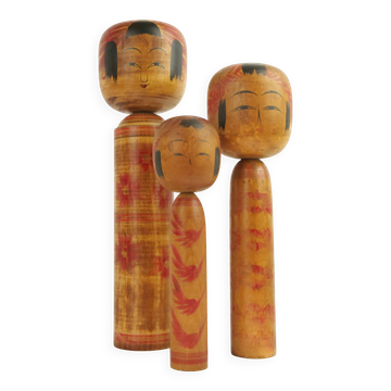 Set of 3 kokeshi (large size)