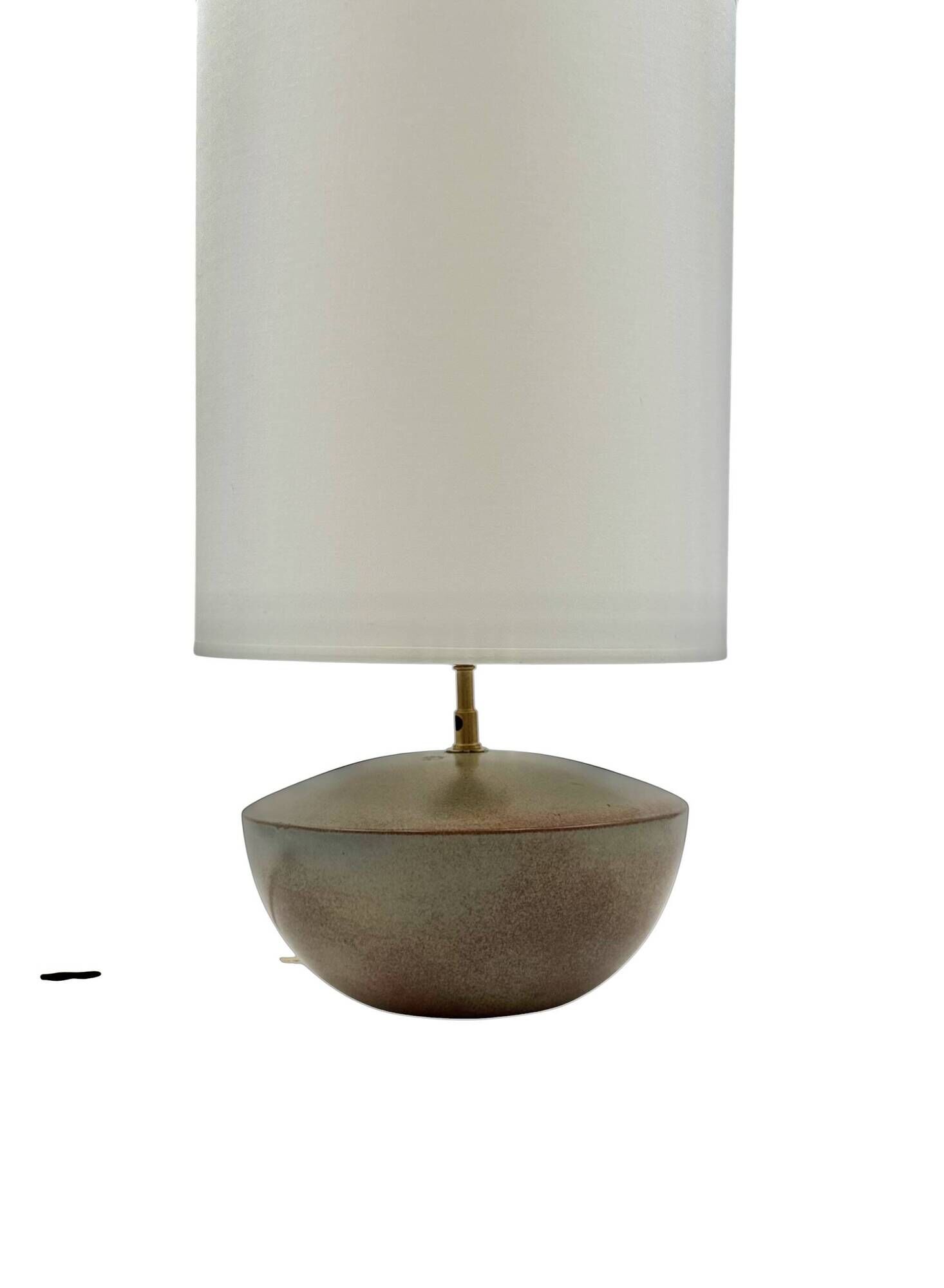 Mid-century modern green ceramic lamp base, Alain di Bin France 1960s