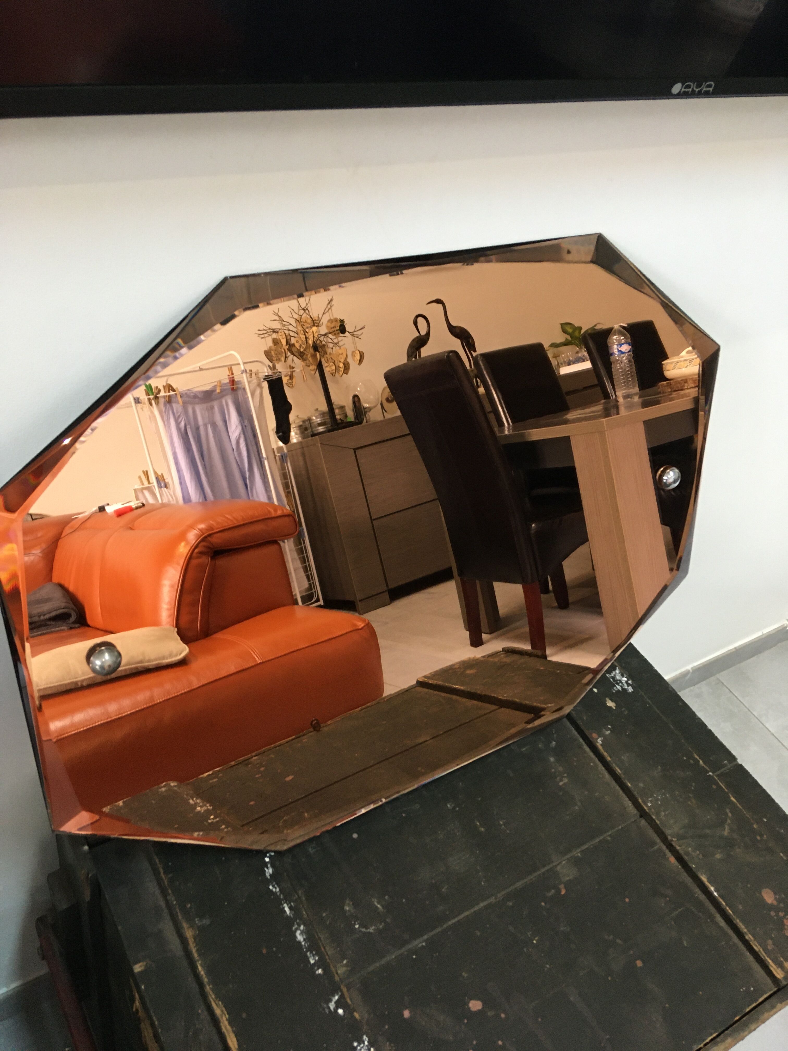 Art deco bevelled mirror  75x54cm