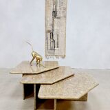 Vintage Italian marble low pull-out table