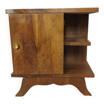 Art Deco bedside table in light walnut