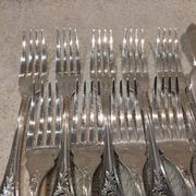 9 fish cutlery pieces, 18 pieces, silver-plated metal, Christofle Marly silversmiths