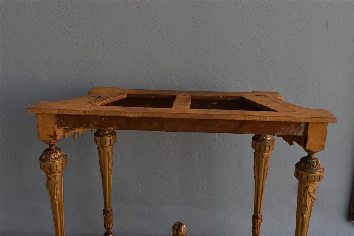 Console time XIX wood and stucco gilded Louis XVI style