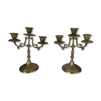 Pair of brass candlesticks