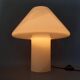 Opal Murano glass mushroom lamp with spiral stripes, 1970s modernist design.