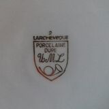 Lot of 10 dessert plates, hard porcelain (Larchevéque)