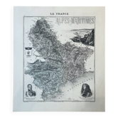 Carte des Alpes-Maritimes - Massena et Cassini, 27x31cm