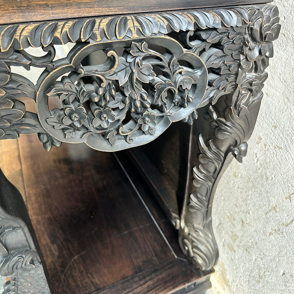 Antique 19th century Qing Dynasty hand carved console circa 1860, China.