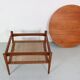 Scandinavian Modern Teak& Rattan Round Coffee Table, 1960's Denmark