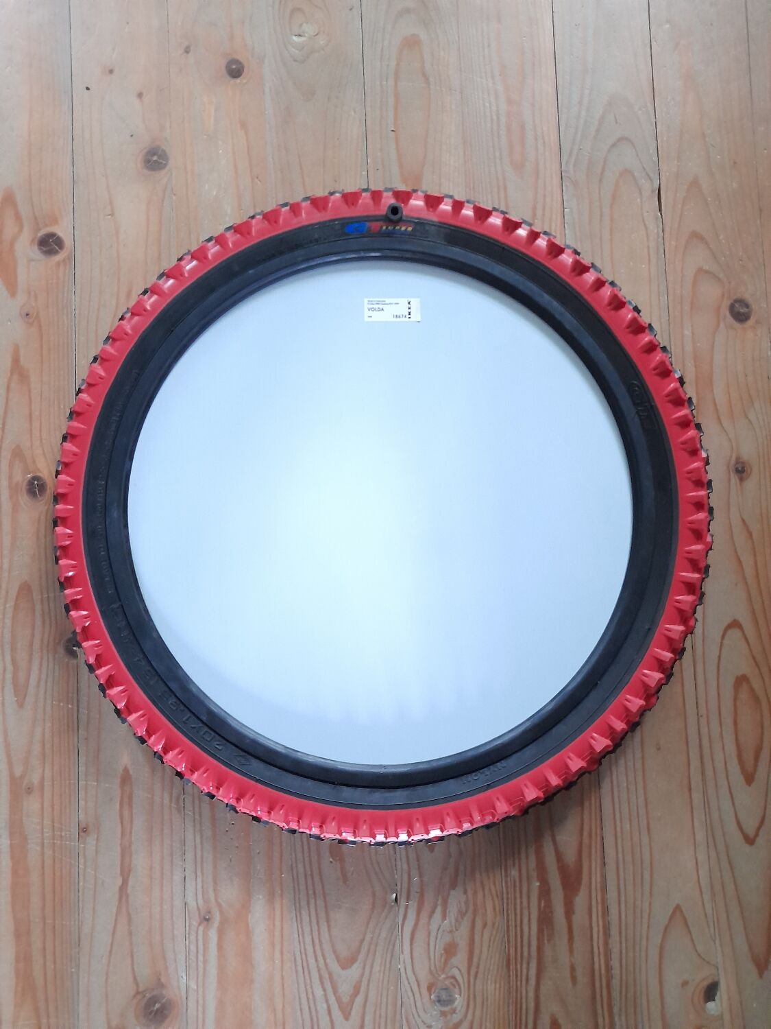BMX tire mirror Ikea Volda red