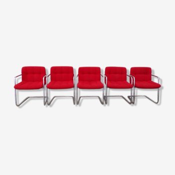 Series of 5 Yves Christin armchairs for Airborne