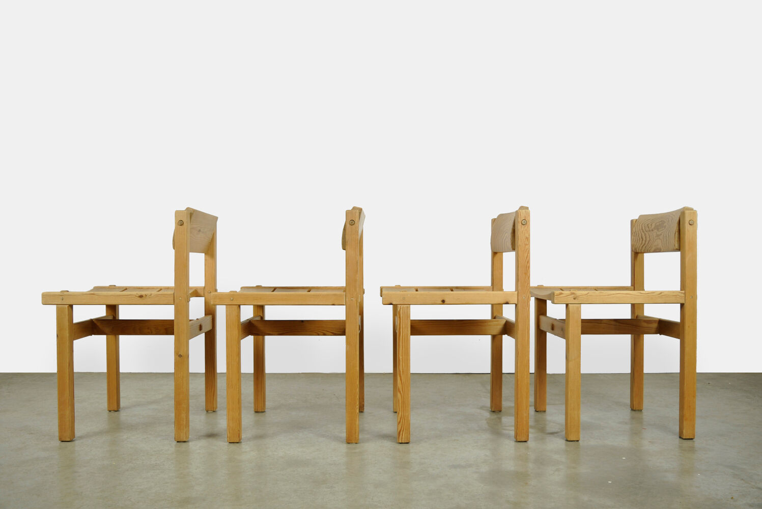 Trybo series pine dining chairs (4) by Edvin Helseth for Stange Bruk, Norway 1960s