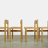 Trybo series pine dining chairs (4) by Edvin Helseth for Stange Bruk, Norway 1960s