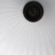 Lampe suspendue vintage en opaline et en teck. Louis Kalff '60