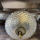 Old Wall Lamp Molded Glass + Support Gilded Metal Vintage