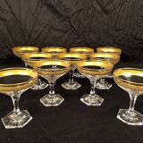 Moser in Carlsbad (Czechoslovakia) series of eleven crystal champagne glasses