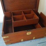 Marine trunk travel cabinet period 19th wood and brass