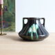 Thulin Airain flamed stoneware vase with handles, Belgium, Art Deco period