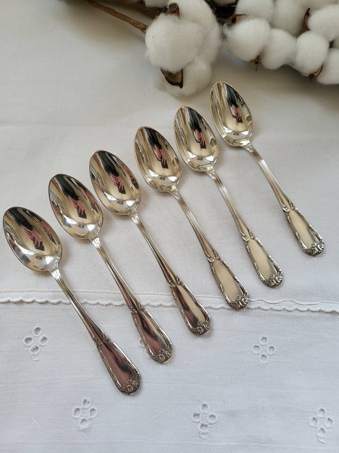 6 small silver-plated Boulenger spoons