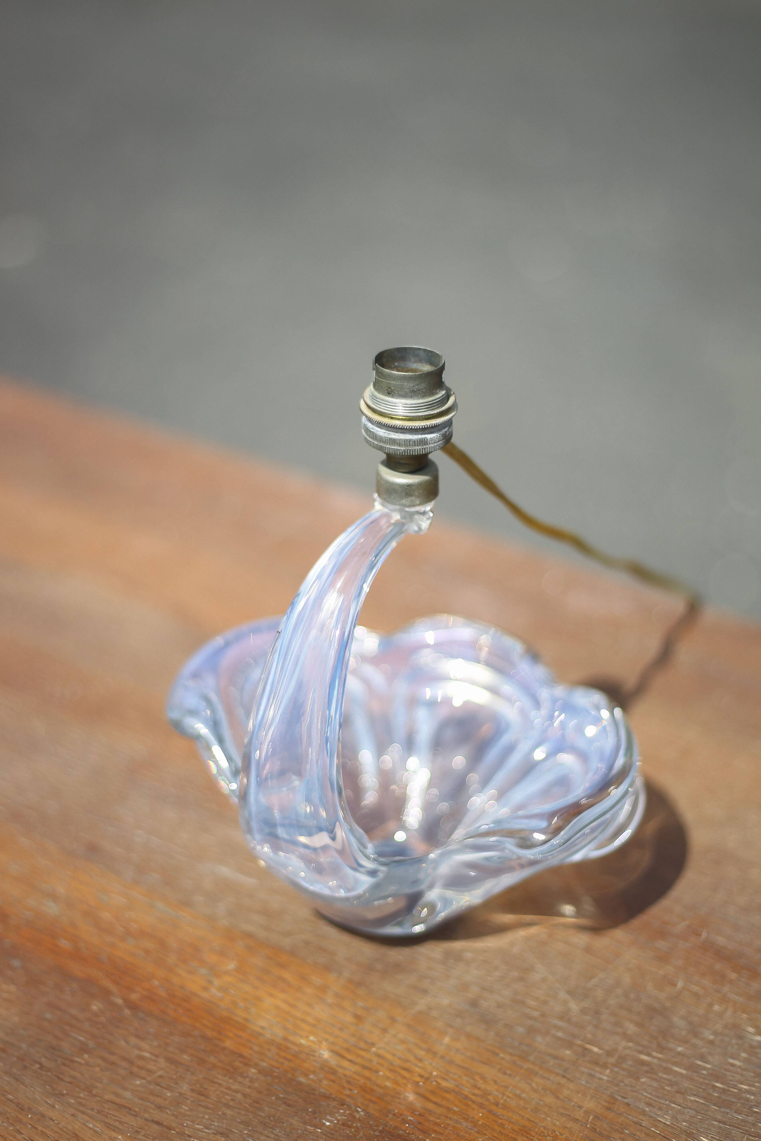 vintage crystal lamp, opalescent lamp base, bedside lamp, crystal table lamp, decoration