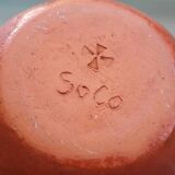 Stoneware water pot/pitcher signed Soco