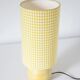Vintage table lamp – Turned wood and yellow Vichy