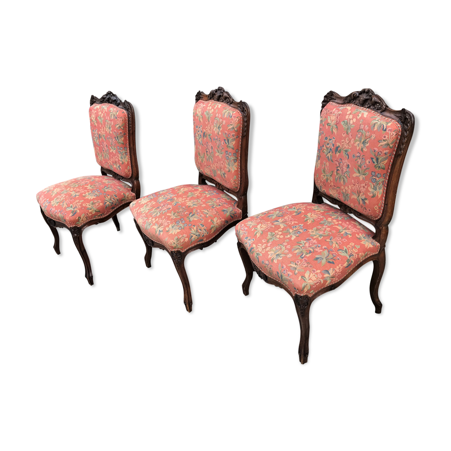 Lot de 3 chaises style Louis XV