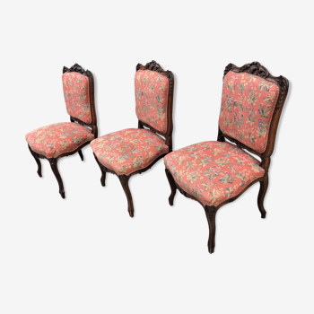 Lot de 3 chaises style Louis XV