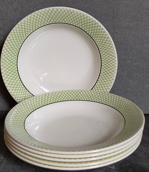 Six assiettes faïence de salins service ''iseran'' années 50