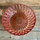 Cut glass salad bowl in pink glass