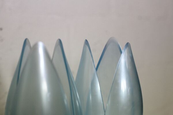 Paire de lampes bleues éditées par Rougier France circa 1970