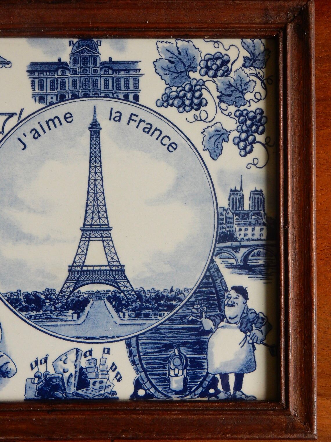Cadre carreau de céramique J'aime la France