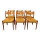 Set of 6 vintage teak Danish rope chairs Gessef Consorzio Sedie Friuli