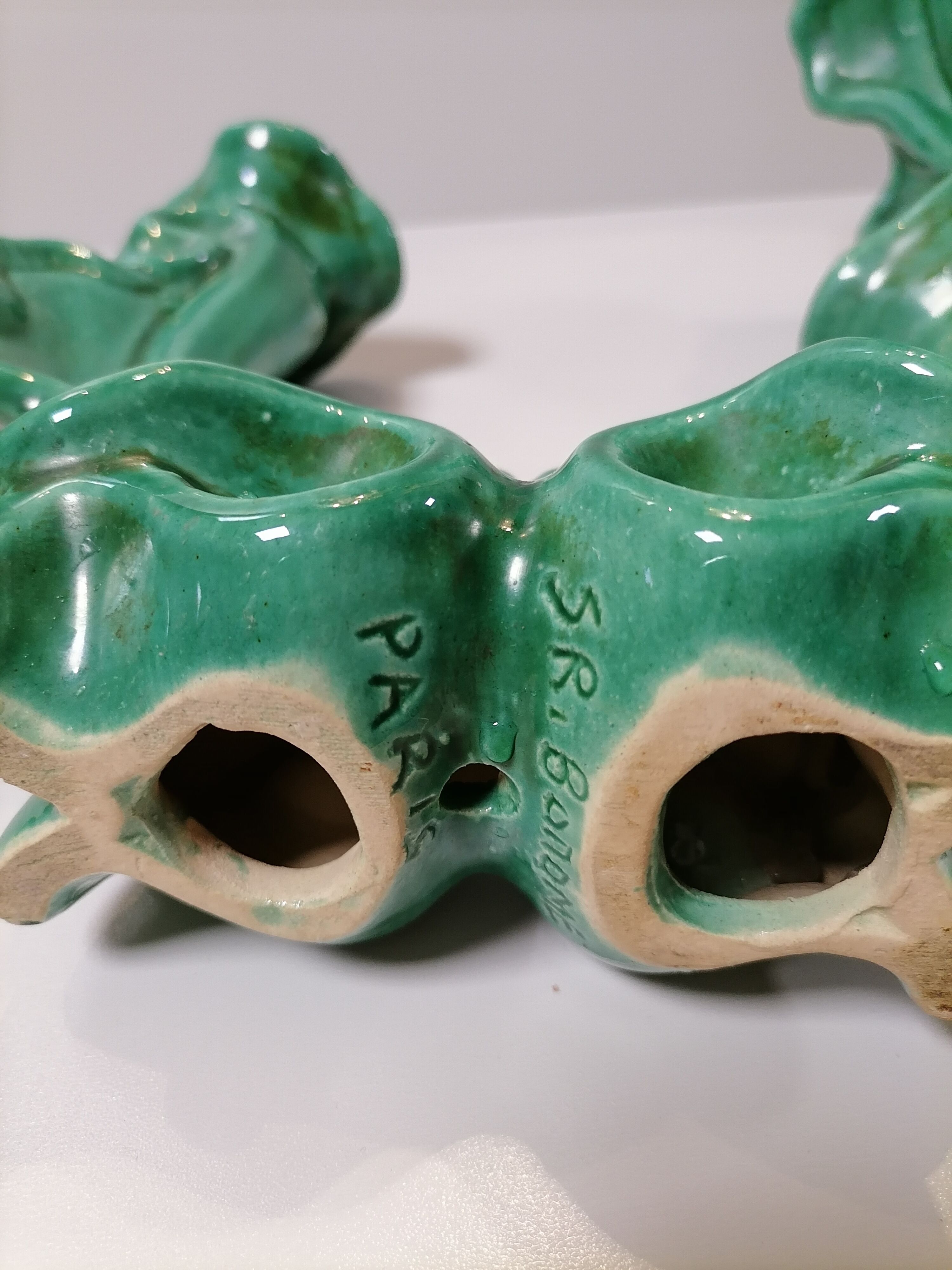 Pair of ceramic candle holders