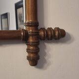 Antique turned wooden mirror in bamboo style, late 19th century A116